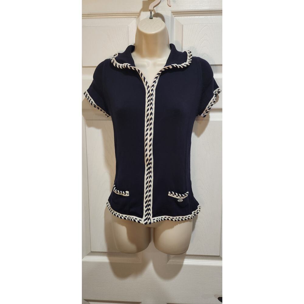Chanel Knit Zip Blouse Sz 40/8/M